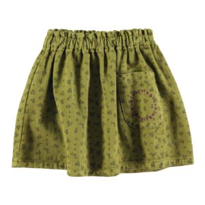 Minifalda Kaki Black Flowers PiuPiuChick
