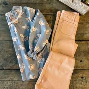 Camisa Cuello Volante Micropana Bouquet Mi Canesú