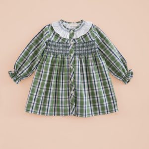 Vestido Smock Tartan Verde Mi Canesu
