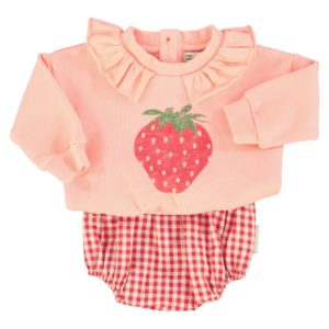 Sudadera Bebé Collar Fresa PiuPiuChick