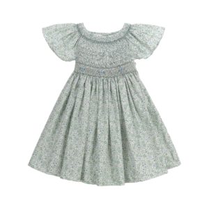 Vestido Blanca Verde Tartaleta