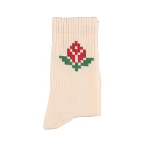 Calcetines Rosa Claro Flor Roja Piupiuchick