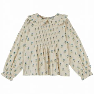 Blusa Ecru Flores Azules Emile Et Ida