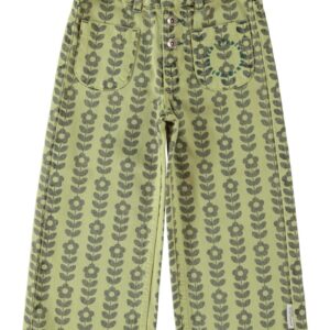 Pantalón Cropped Verde Flores Piupiuchick