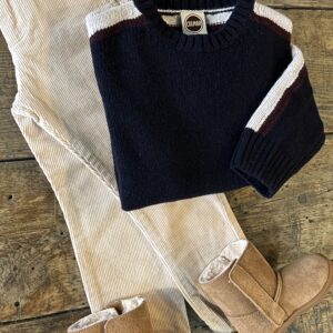 Jersey Wool Retro Rayas Marino Colmar