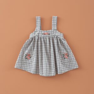 Pichi Bordados Vichy Ceniza Mi Canesu