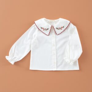 Camisa Cuello Bordado Milk Mi Canesu
